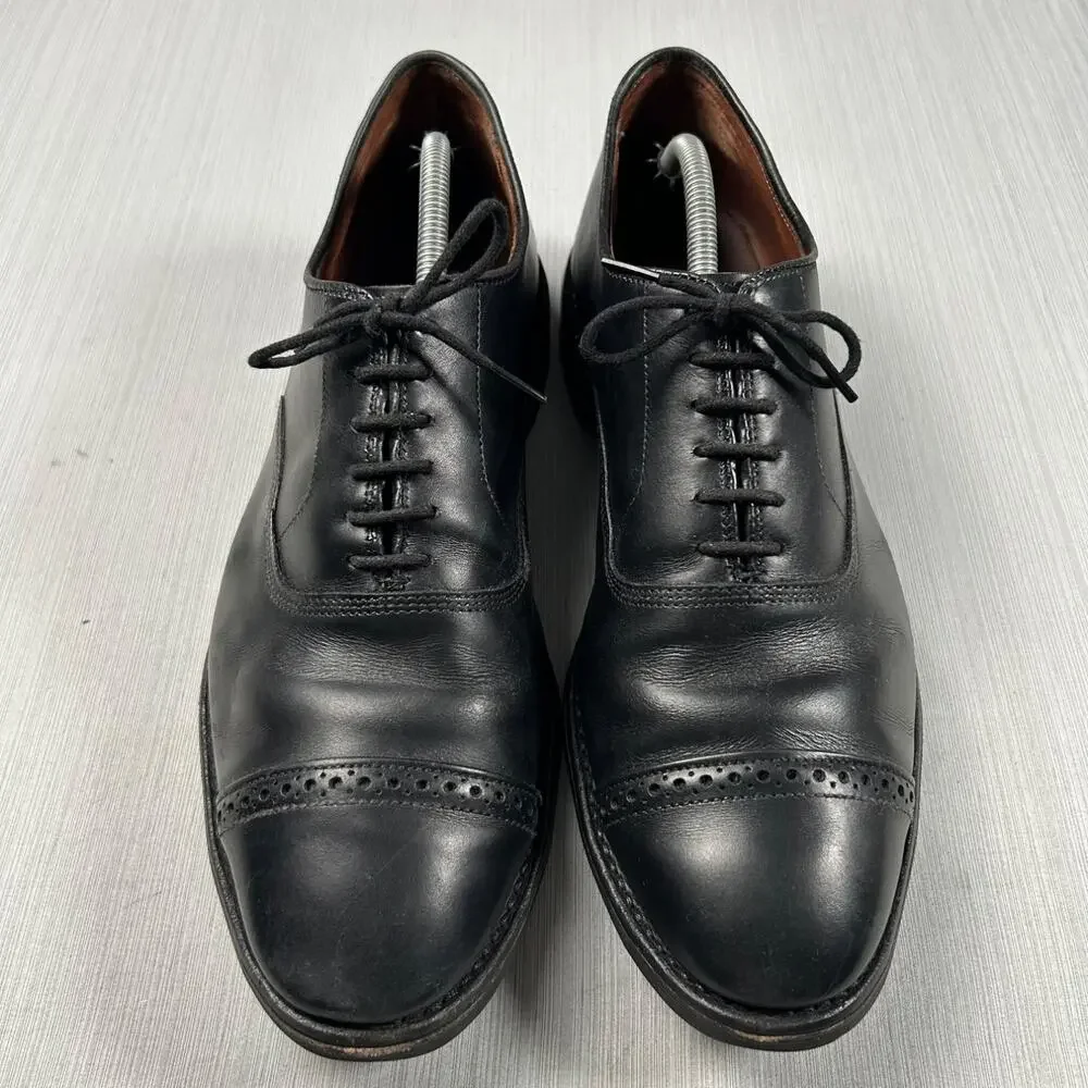 Allen Edmonds Cap Toe Brogue Oxfords Mens 11.5 Black Leather Dress Shoes